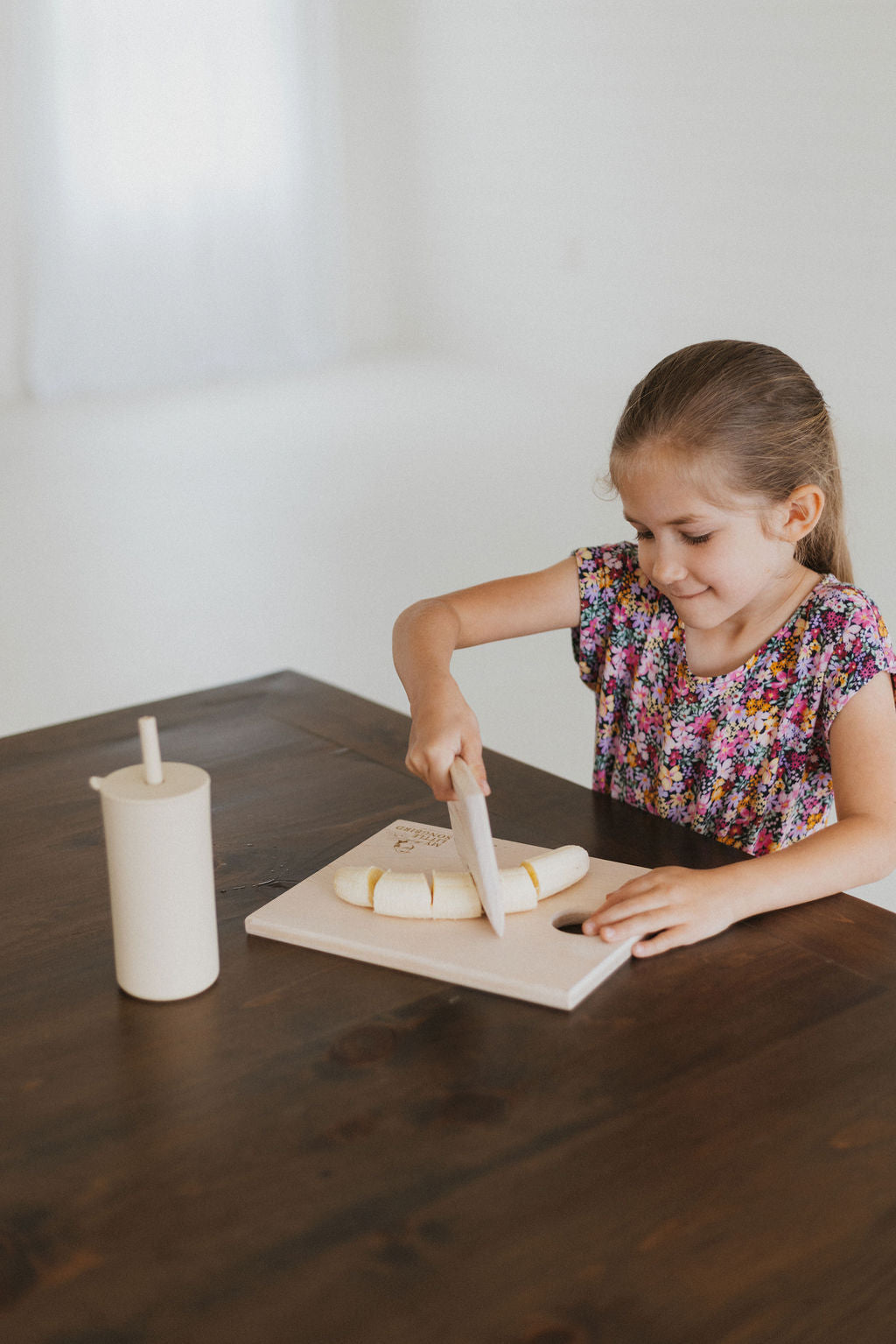 Children's Wooden Cutting Board Set with  Fruit Knife