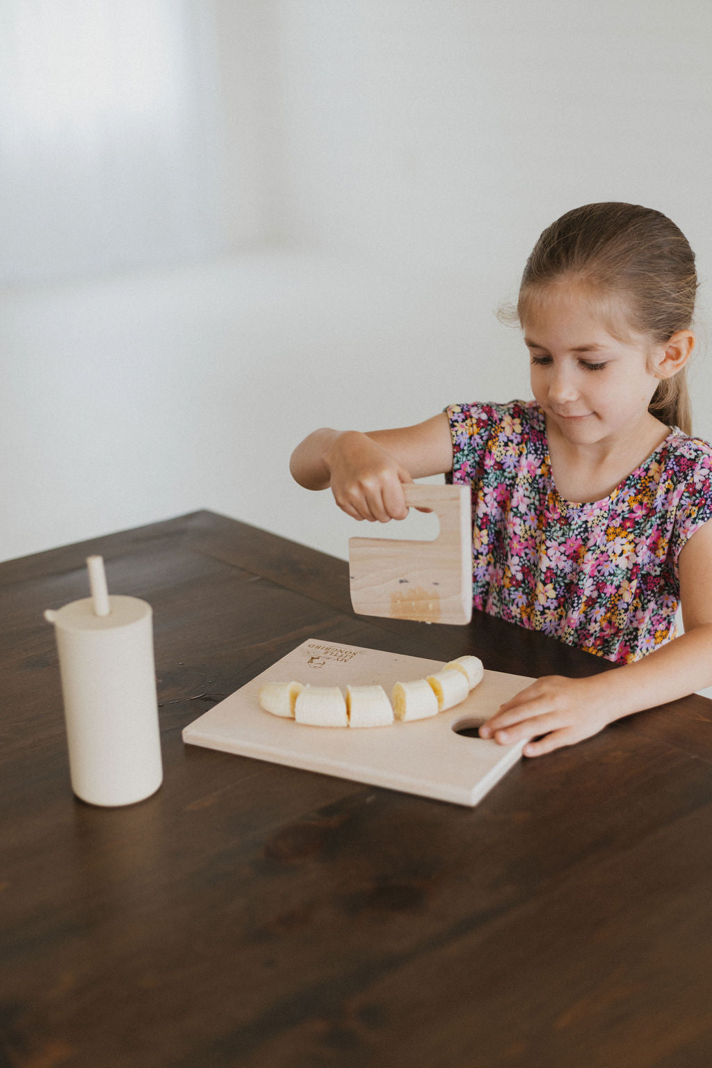 Children's Wooden Cutting Board Set with  Fruit Knife