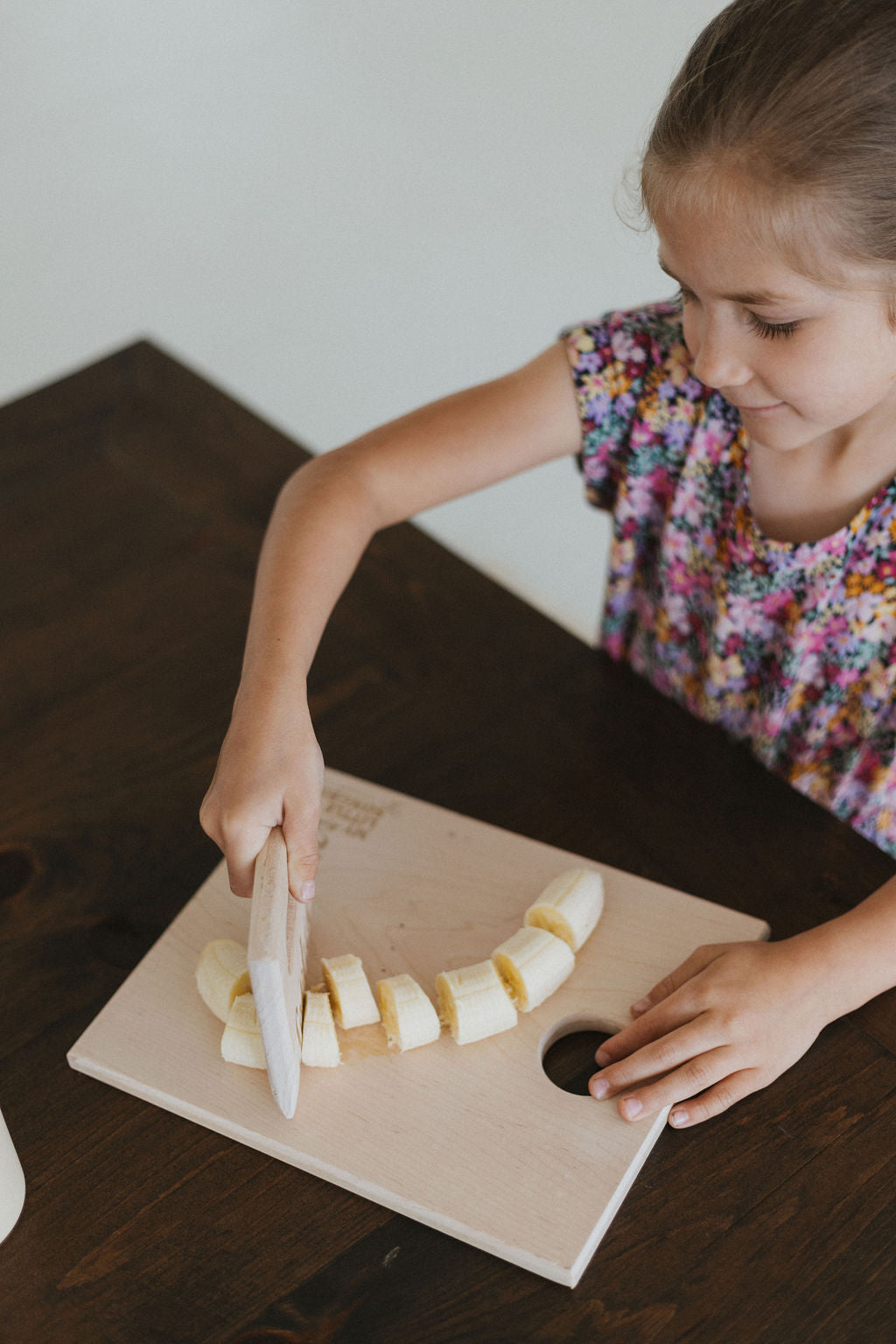 Children's Wooden Cutting Board Set with  Fruit Knife