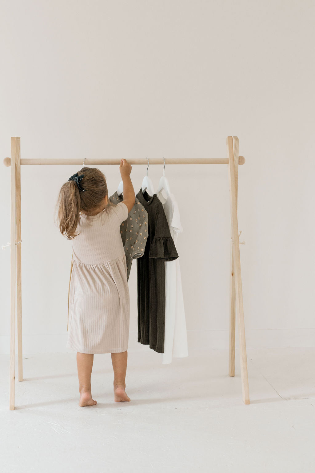 Wooden dress rack /toddler clothes rack